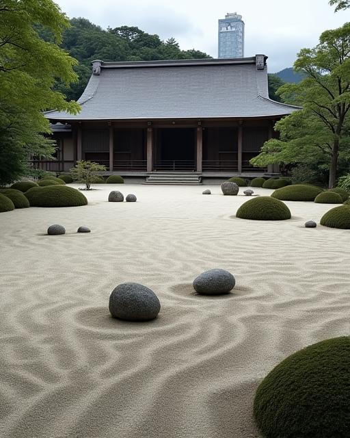 京都の禅寺の石庭